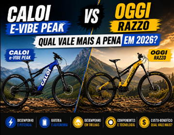 Caloi E Vibe Peak vs Oggi Razzo 2026 Qual Vale Mais a Pena THUMB